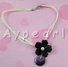 Wholesale black stone amethyst necklace