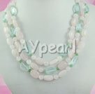 blue crystal rose quartz necklace