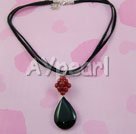 Wholesale Gemstone Jewelry-black red agate necklace