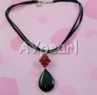 black red agate necklace