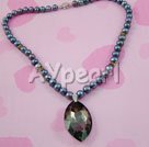 black pearl crystal necklace