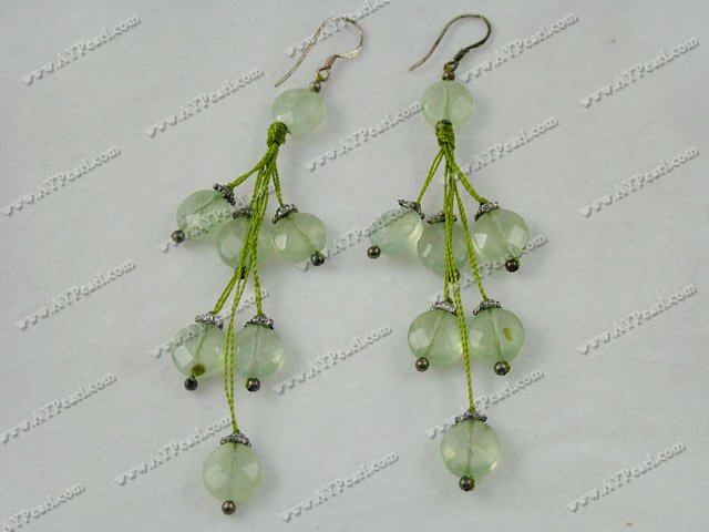 Green rutilated quartz earrings