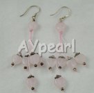 Boucles d'oreilles quartz rose