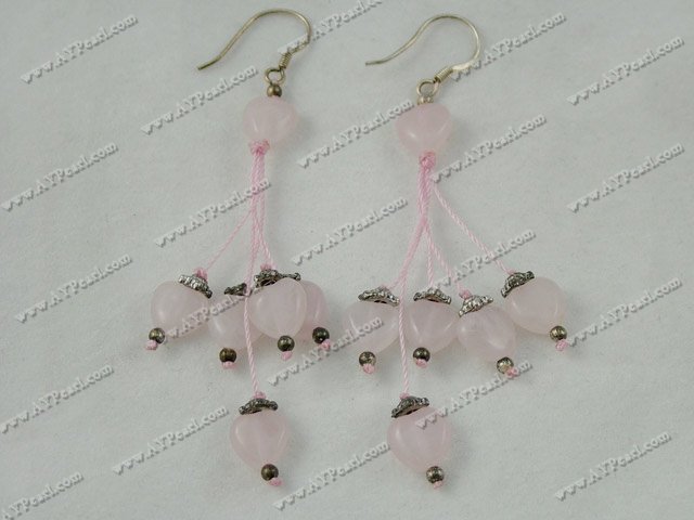 Boucles d'oreilles quartz rose