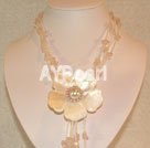 Mother of pearl Rose quartz necklace