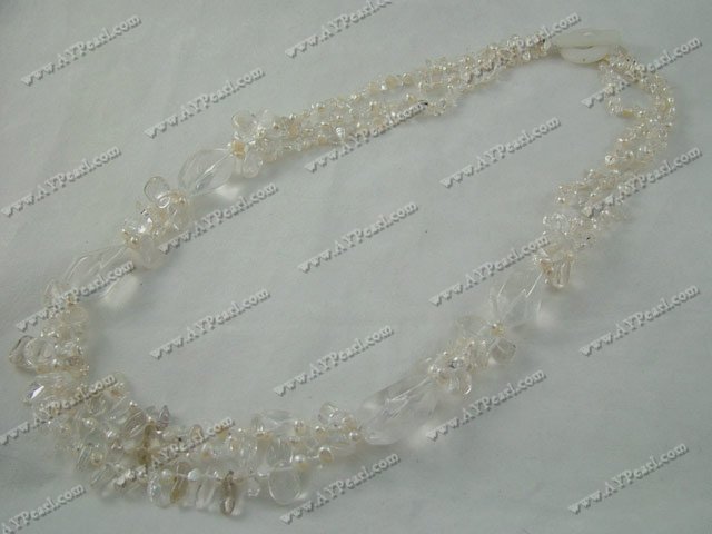 pearl rock crystal necklace
