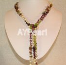 Wholesale gem and pearl necklace