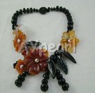 black red agate necklace