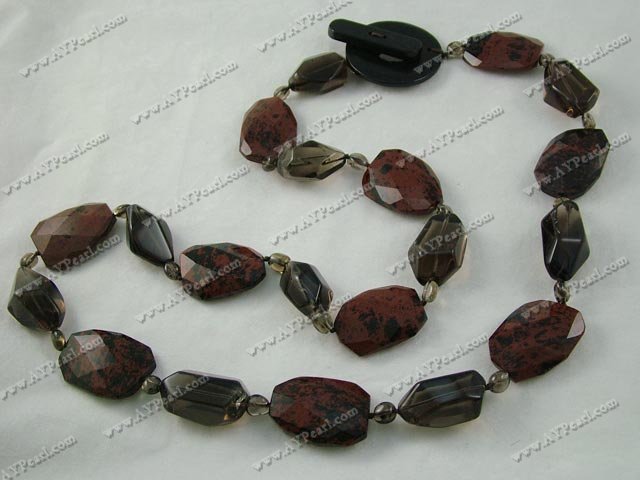 smoky quartz stone necklace