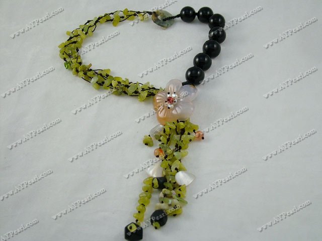 olive agate necklace
