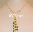Wholesale pearl olivine necklace