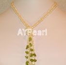 pearl olivine necklace