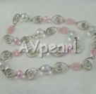 Wholesale manmade crystal rose quartz necklace
