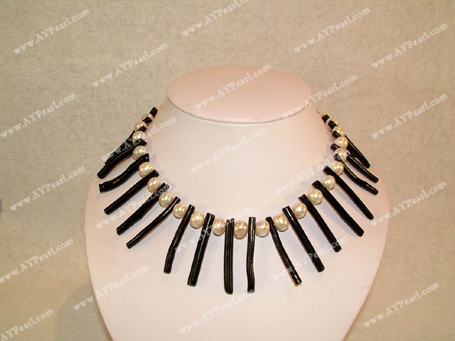 black coral pearl necklace