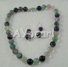 Wholesale Gemstone Jewelry-Rainbow fluorite set
