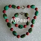 Wholesale Set Jewelry-Turquoise sponge coral necklace