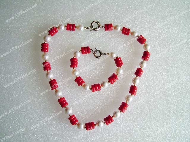 coral Seashell beads set