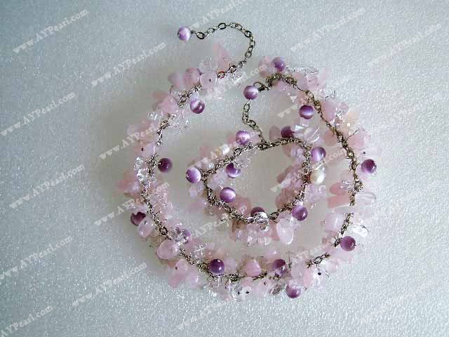 cat de quartz de Rose Collier Cristal oeil