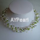 Wholesale white crystal olive necklace