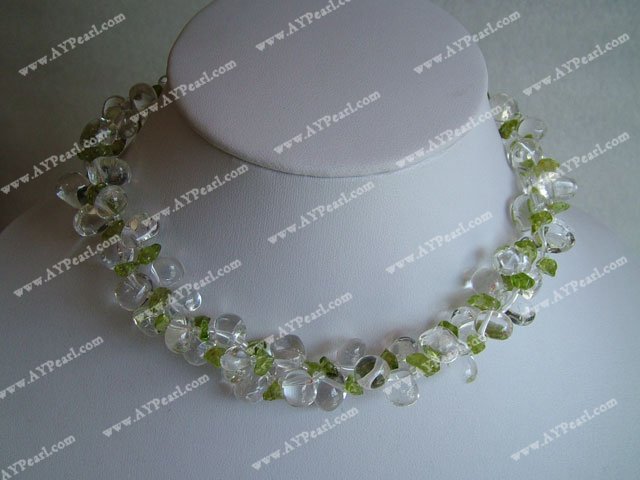 white crystal olive necklace
