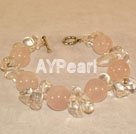 Rose quartz crystal bracelet