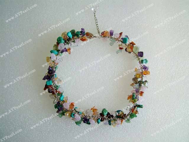 multicolor stone necklace