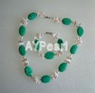 Wholesale Set Jewelry-Turquoise pearl necklace