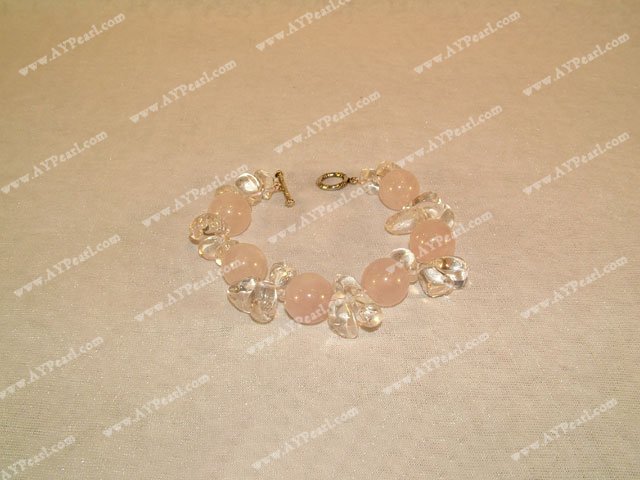 Rose quartz crystal bracelet
