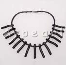 pearl black sponge coral necklace