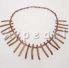 pearl golden sponge coral necklace