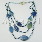 black stone pearl lapis lazuli necklace