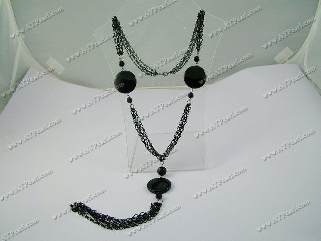collier agate noire