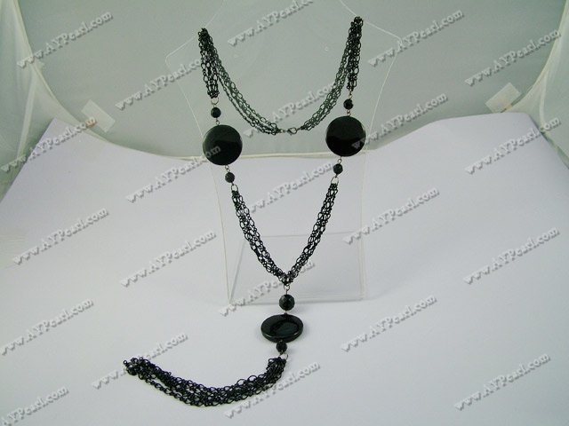 sort Agate halskjede