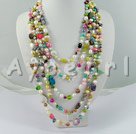 Wholesale multi-color crystal pearl necklace