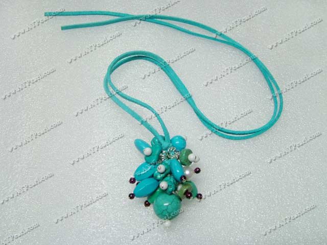 turquoise garnet necklace