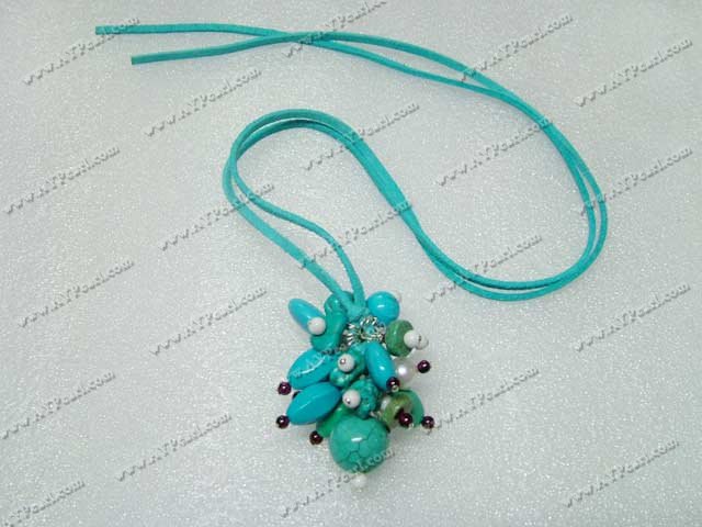 Collier grenat turquoise