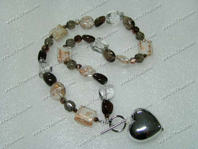 colored glaze crystal necklace