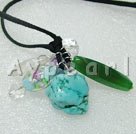 colored glaze crystal turquoise necklace