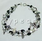 Biwa pearl crystal necklace