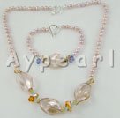 Wholesale colored glaze pearl crystal set