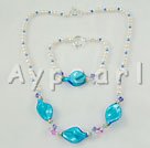 Wholesale Set Jewelry-colored glaze pearl crystal set