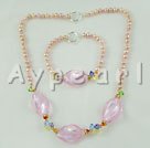 Wholesale Set Jewelry-colored glaze pearl crystal set