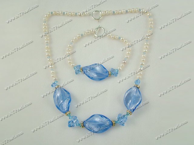 colored glaze pearl crystal set