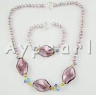 Wholesale Set Jewelry-colored glaze pearl crystal set