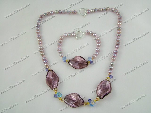 colored glaze pearl crystal set