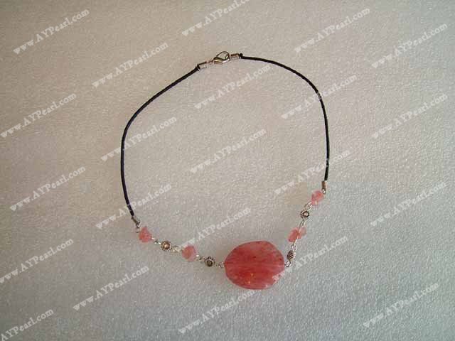 Cherry quartz necklace