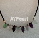 Wholesale Gemstone Jewelry-rainbow fluorite necklace