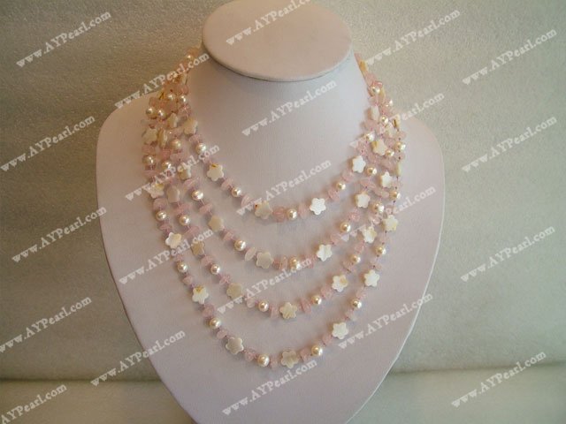 shell Rose quartz necklace