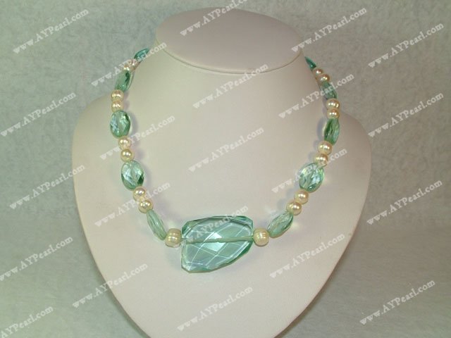 blue quartz pearl necklace