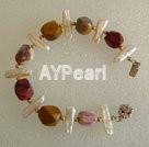 Wholesale Gemstone Bracelet-Silver Leaf Agate bracelet